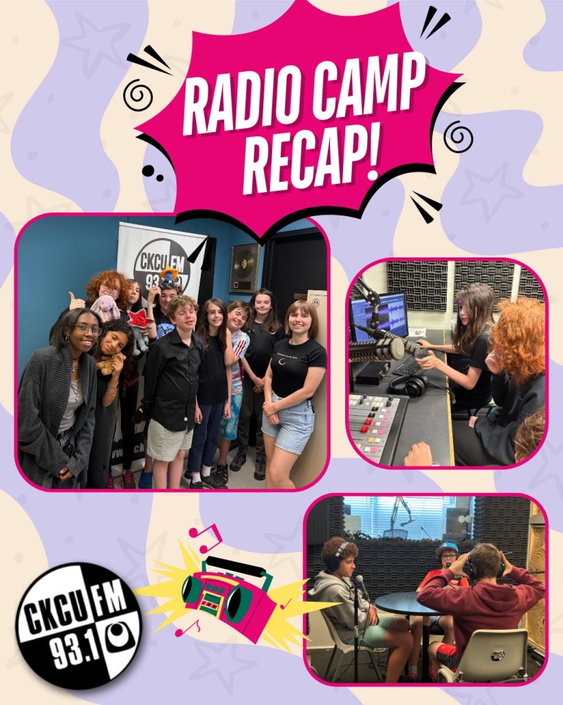 a picture from CKCU's radio camp for kids 2025!