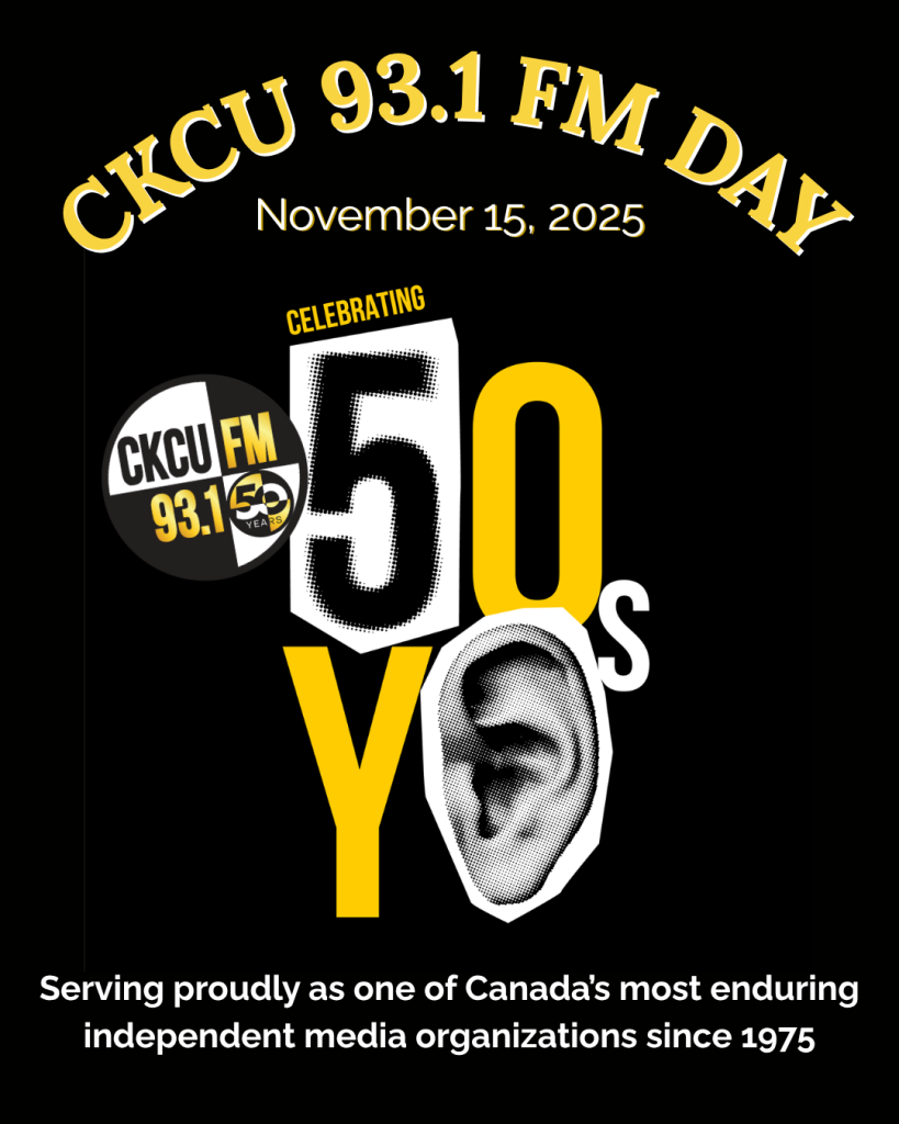 A picture that says CKCU 93.1 FM Day. Celebrating 50 years